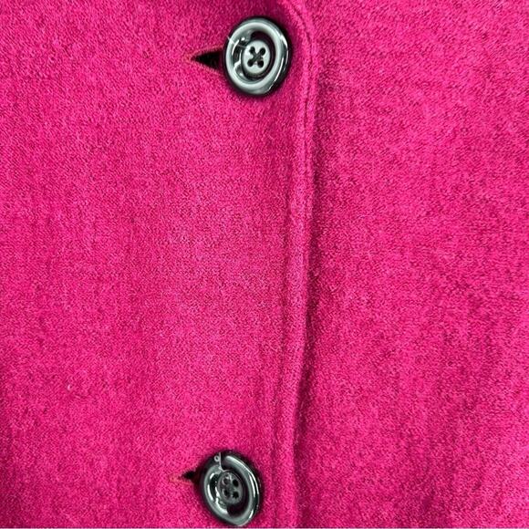 Kasper 100% Boiled Wool Fuchsia Button Front Blazer Jacket Size Medium - Picture 4 of 7